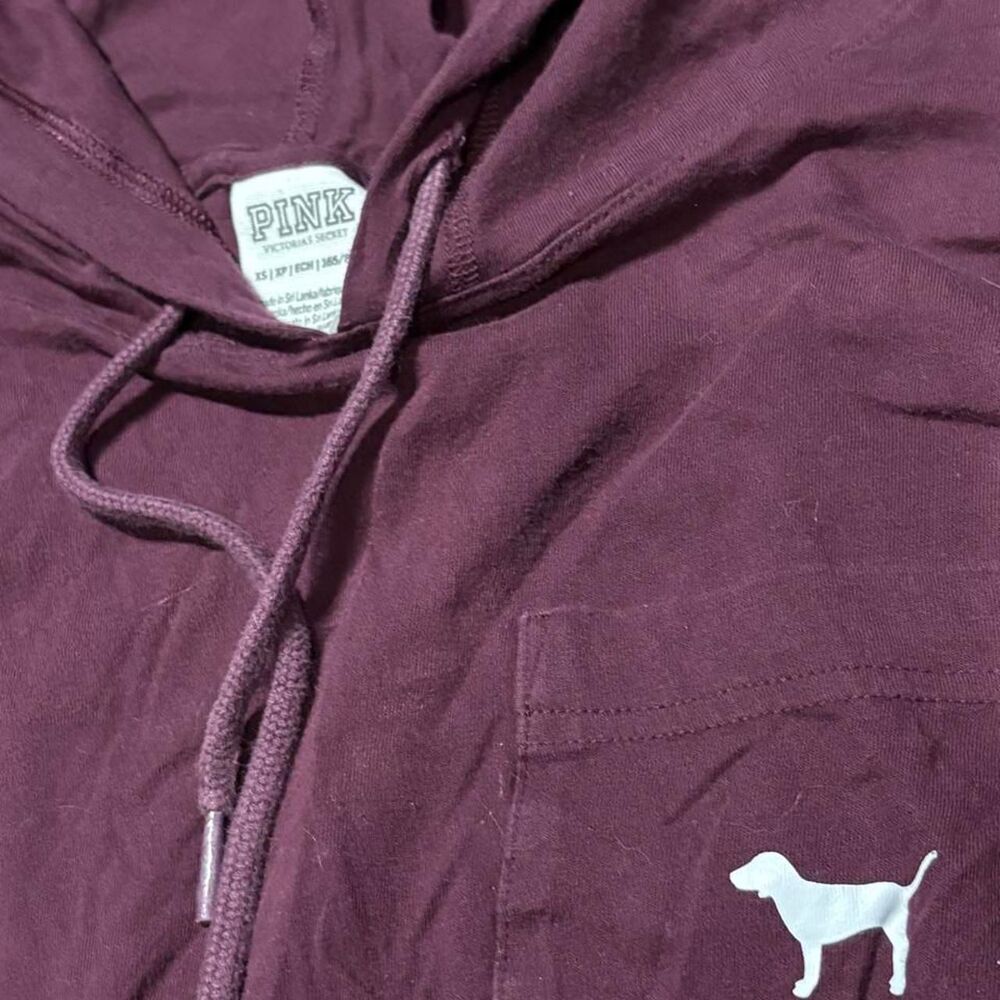 Victoria-s-secret-pink Women's Burgundy and Purple Hoodie